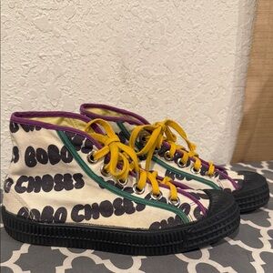 Bobo Choses Hi-Top Cream and Purple Kids Sneakers